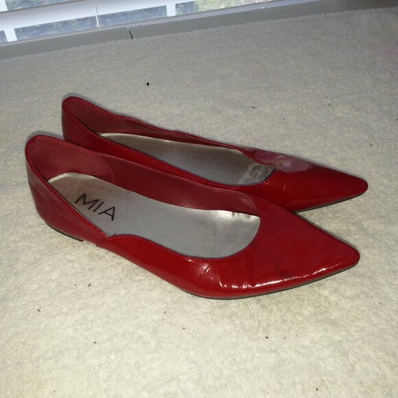 Red Patent Rare MIA Ballet Flats Worn - Picture 1 of 11
